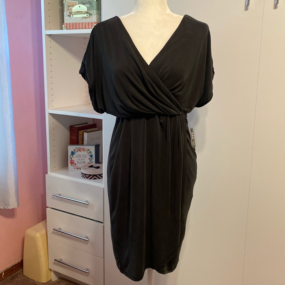 Express | Super Soft Jersey Knit Faux Wrap Midi Dress Size Small